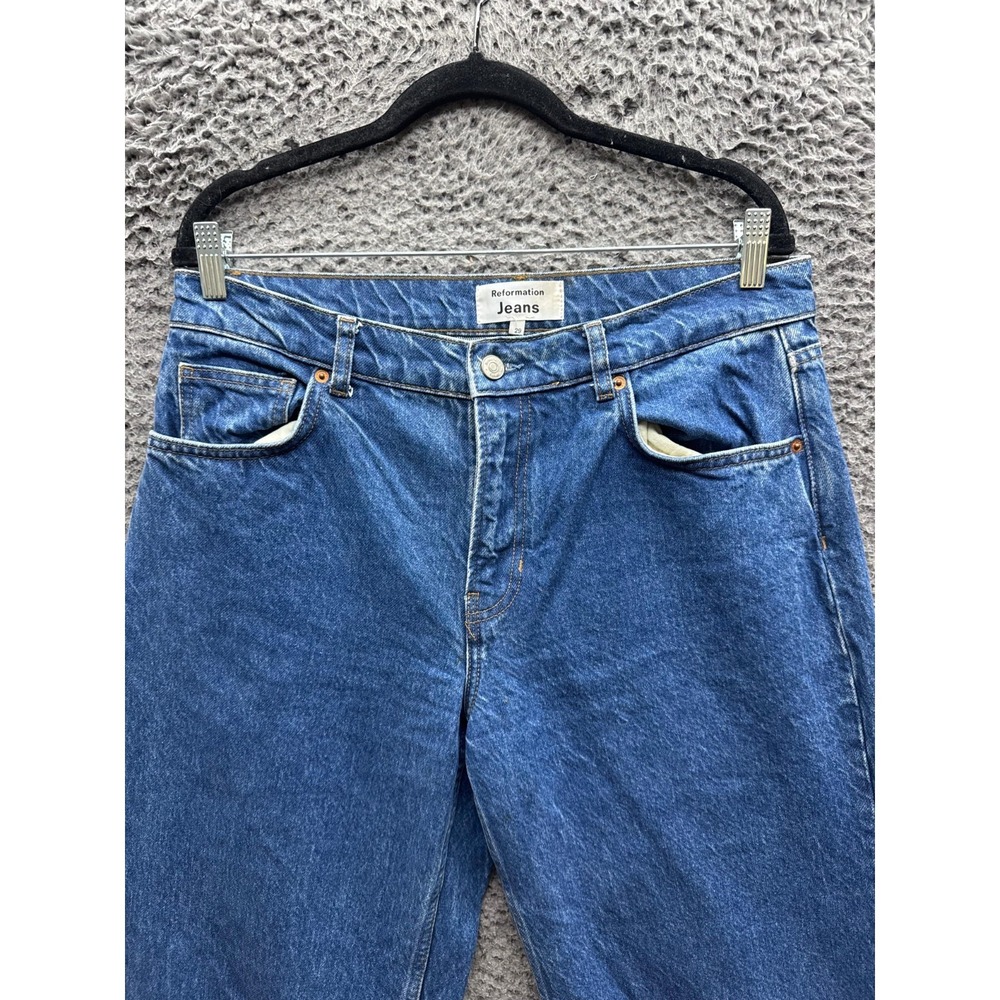 Reformation Cary Low Rise Slouchy Wide Leg Jeans Dark Wash Blue Womens Size 29 - Picture 3 of 15